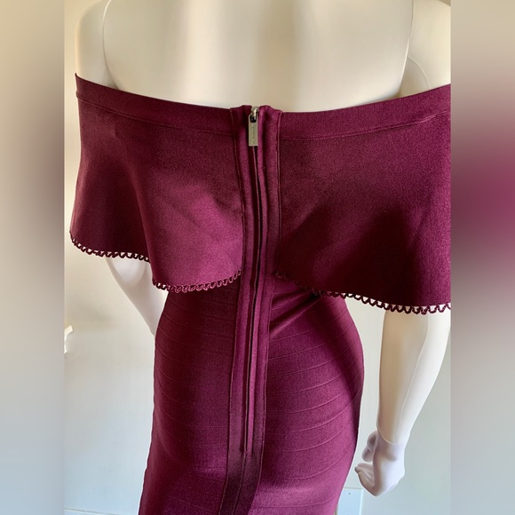 NWOT Marciano Meldon Off The Shoulder Bandage Gown in Plum - Picture 8 of 14
